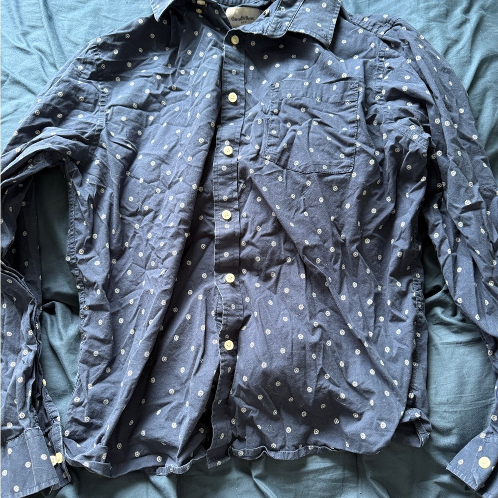 Goodfellow & Co Navy Polka Dot Shirt